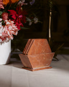 Hexagonal Marble Coasters – Rojo Alicante Stone