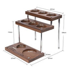 Walnut Espresso Station Organizer – Multi-Tier Coffee Bar Storage