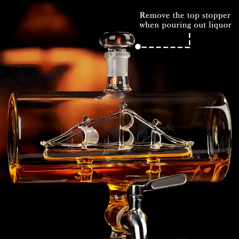 Maritime Sailboat Whiskey Decanter Set