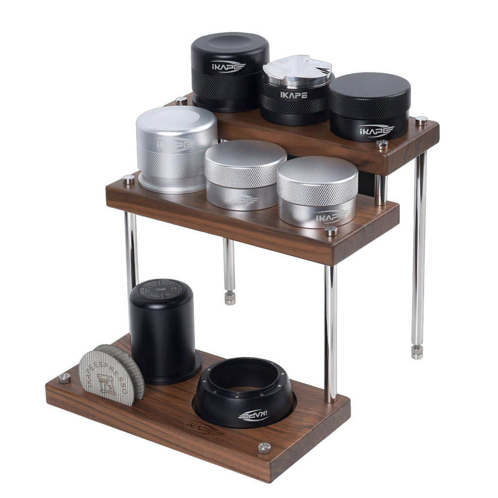 Walnut Espresso Station Organizer – Multi-Tier Coffee Bar Storage