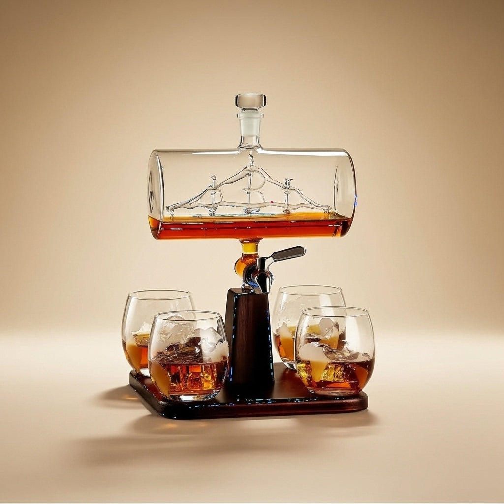 Maritime Sailboat Whiskey Decanter Set