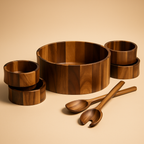 Extra Large Salad Bowl with Servers and 4 Individuals - 328C7