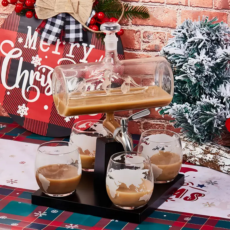 Maritime Sailboat Whiskey Decanter Set